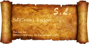 Sárosi Lajos névjegykártya